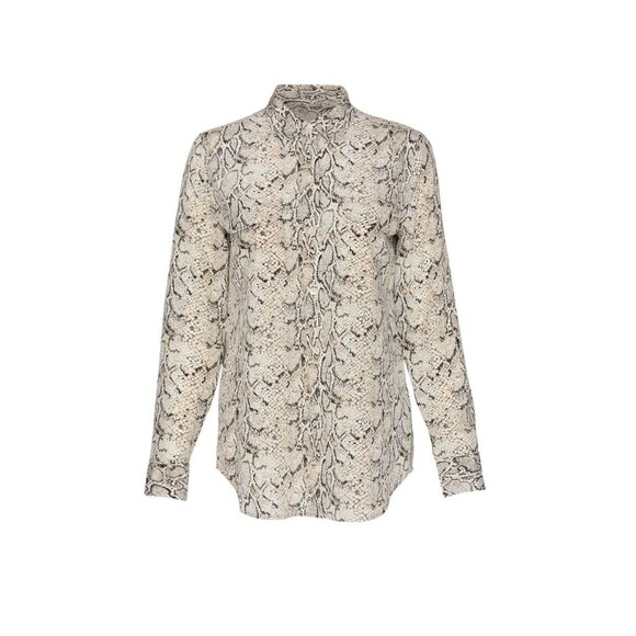 NWOT EQUIPMENT Slim Signature Python 100% Silk Crepe Button Up Shirt, Size XS - Picture 4 of 15